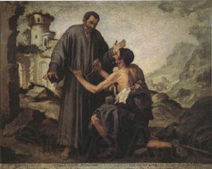 Bartolome Esteban Murillo Brother Juniper and the Beggar (mk05) Norge oil painting art